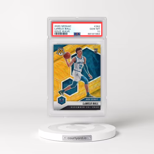 2020 Panini Mosaic #262 LaMelo Ball - Gold Wave (PSA 10 GEM MINT)