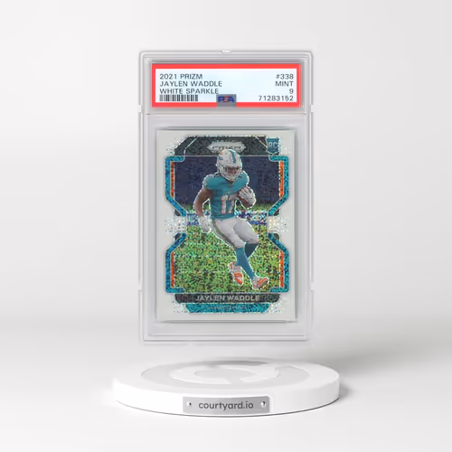 2021 Panini Prizm #338 Jaylen Waddle - White Sparkle (PSA 9 MINT)