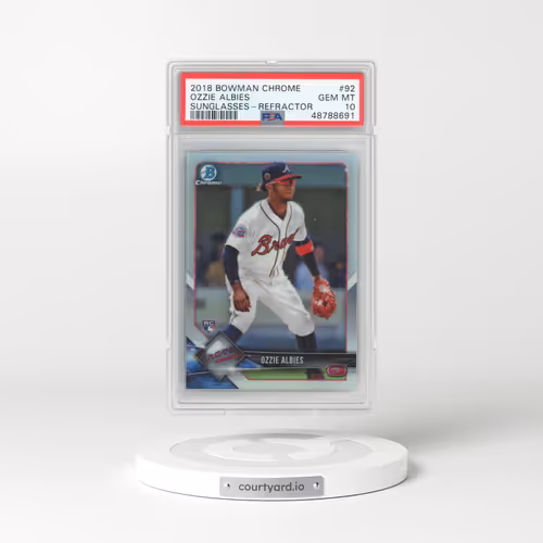 2018 Bowman Chrome #92 Ozzie Albies - Sunglasses-Refractor (PSA 10 GEM MINT)