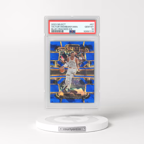 2023 Panini Select #87 Victor Wembanyama - Blue Cracked Ice (PSA 10 GEM MINT)