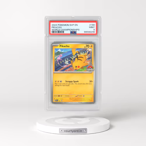2024 Pokémon Svp EN-SV Black Star Promo #190 Pikachu - World Championships (PSA 9 MINT)