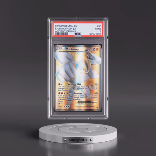 2015 Pokémon XY Ancient Origins #90 Machamp EX - Holo Full Art (PSA 9 MINT)
