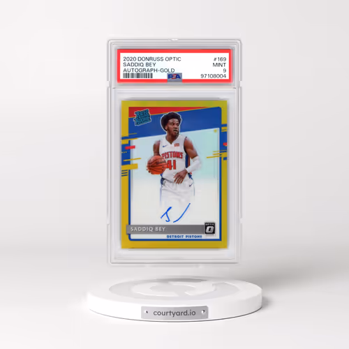 2020 Panini Donruss Optic #169 Saddiq Bey - Autograph-Gold (PSA 9 MINT)