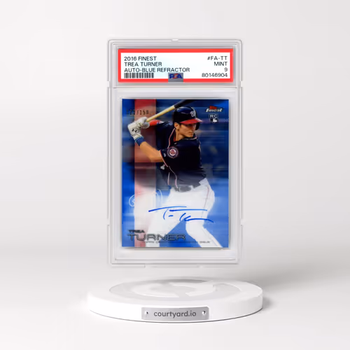 2016 Finest Autographs #FA-TT Trea Turner - Blue Refractor (PSA 9 MINT)