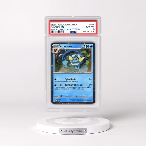 2025 Pokémon Svp EN-SV Black Star Promo #168 Vaporeon - Prismatic Evolutions Poster Collection (PSA 8 NM-MT)