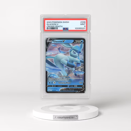 2023 Pokémon Sword and Shield Crown Zenith #038 Glaceon V - Holo (PSA 9 MINT)