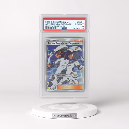 2019 Pokémon Sun & Moon Hidden Fates #SV81 Aether Foundation Employee - Full Art (PSA 10 GEM MINT)