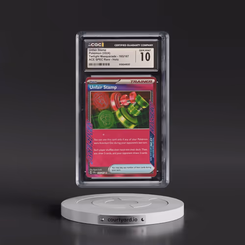2024 Twilight Masquerade - TWM EN #165/167 Unfair Stamp - ACE SPEC Rare Holo (CGC 10 GEM MINT)