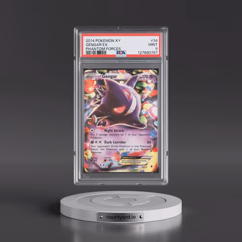 2014 Pokémon XY Phantom Forces #34 Gengar EX - Holo (PSA 9 MINT)