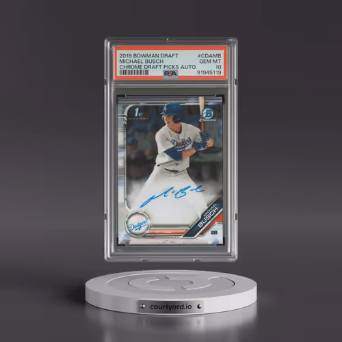 2019 Bowman Draft Chrome Draft Picks Autograph #CDAMB Michael Busch (PSA 10 GEM MINT)