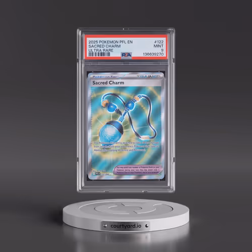 2025 Pokémon Pfl EN-Phantasmal Flames #122 Sacred Charm - Ultra Rare (PSA 9 MINT)