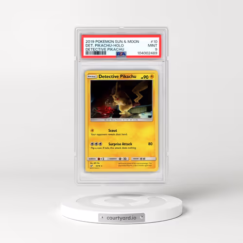 2019 Pokémon Sun & Moon Detective Pikachu #10 Detective Pikachu - Holo (PSA 9 MINT)
