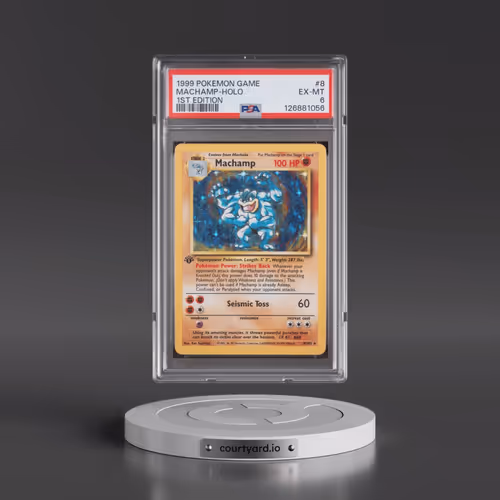 1999 Pokémon Game #8 Machamp - 1st Edition Holo (PSA 6 EX-MT)