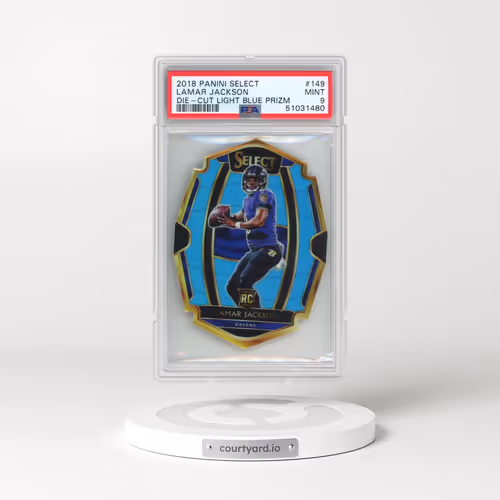 2018 Panini Select #149 Lamar Jackson - Die-Cut Light Blue Prizm (PSA 9 MINT)