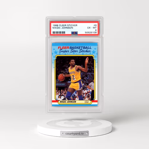 1988 Fleer Sticker #6 Magic Johnson (PSA 6 EX-MT)