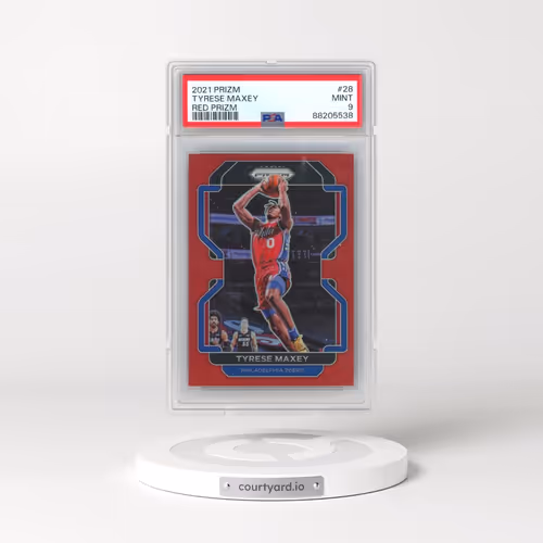 2021 Panini Prizm #28 Tyrese Maxey - Red Prizm (PSA 9 MINT)