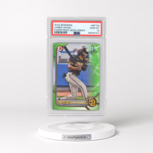 2022 Bowman Paper Prospects #BP108 James Wood - Neon Green (PSA 10 GEM MINT)