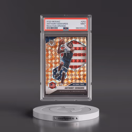 2020 Panini Mosaic #252 Anthony Edwards - Reactive Orange (PSA 9 MINT)