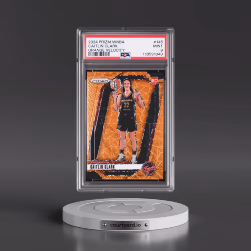 2024 Panini Prizm WNBA #145 Caitlin Clark - Orange Velocity (PSA 9 MINT)