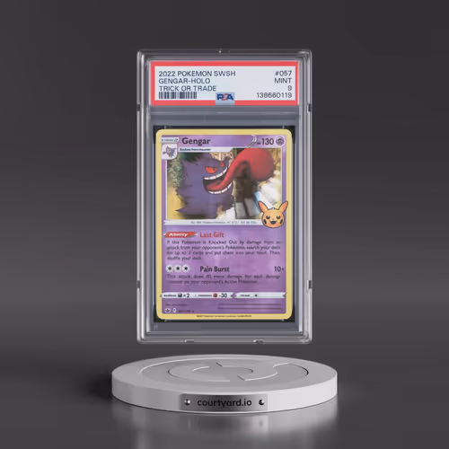 2021 Pokémon Sword & Shield Chilling Reign #057 Gengar - Holo Trick or Trade 2022 (PSA 9 MINT)