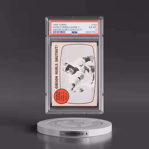 1968 Topps #154 World Series Game 4 - Gibson Hurls Shutout! (PSA 6 EX-MT)