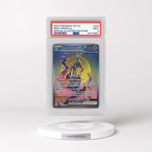 2024 Pokémon Tef EN-Temporal Forces #206 Iron Crown EX - Holo Special Illustration Rare (PSA 9 MINT)