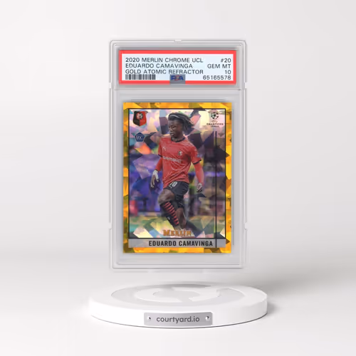 2020 Topps Merlin Chrome UEFA Champions League #20 Eduardo Camavinga - Gold Atomic Refractor (PSA 10