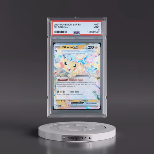 2024 Pokémon Ssp EN-Surging Sparks #057 Pikachu EX - Holo (PSA 9 MINT)