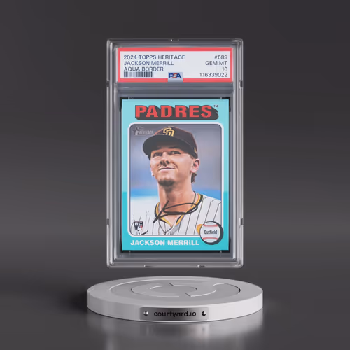 2024 Topps Heritage #689 Jackson Merrill - Aqua Border (PSA 10 GEM MINT)