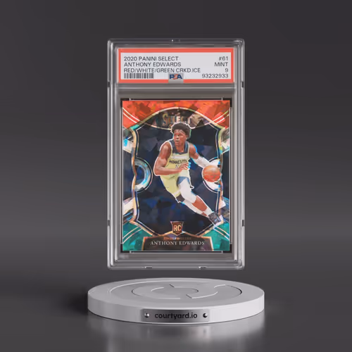 2020 Panini Select #61 Anthony Edwards - Red/White/Green Cracked Ice (PSA 9 MINT)