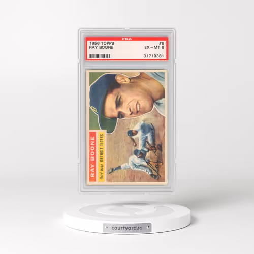 1956 Topps #6 Ray Boone - White Back (PSA 6 EX-MT)