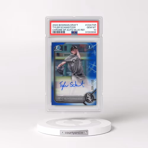 2022 Bowman Draft Chrome Draft Pick Autographs #CDATSR Tyler Schweitzer - Blue Refractor (PSA 10 GEM