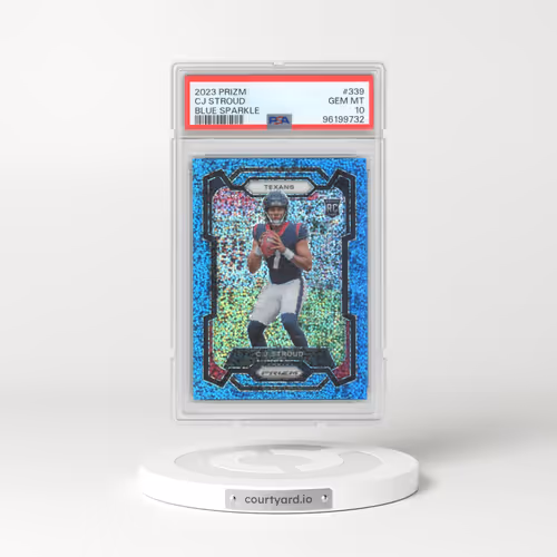 2023 Panini Prizm #339 CJ Stroud - Blue Sparkle (PSA 10 GEM MINT)