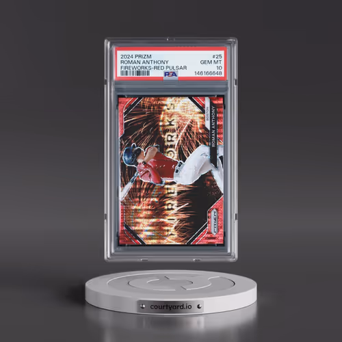 2024 Panini Prizm Fireworks #25 Roman Anthony - Red Pulsar (PSA 10 GEM MINT)
