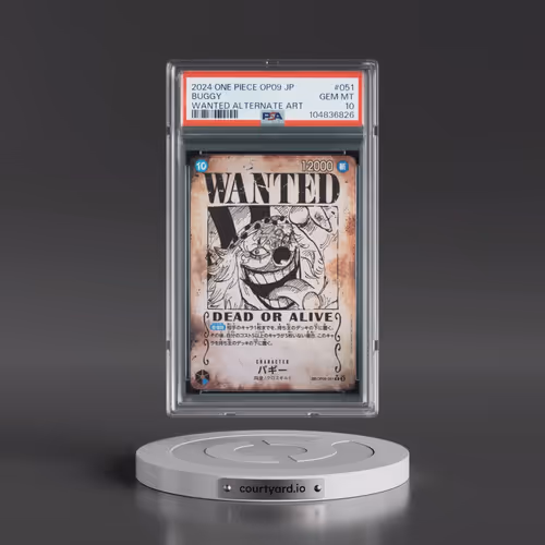2024 One Piece Japanese OP09-Emperors in the New World #051 Buggy - Wanted Alternate Art (PSA 10 GEM