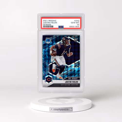 2021 Panini Mosaic #242 Justin Fields - Genesis (PSA 10 GEM MINT)