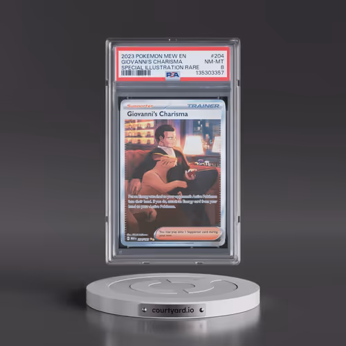 2023 Pokémon Mew EN-151 #204 Giovanni's Charisma - Special Illustration Rare (PSA 8 NM-MT)