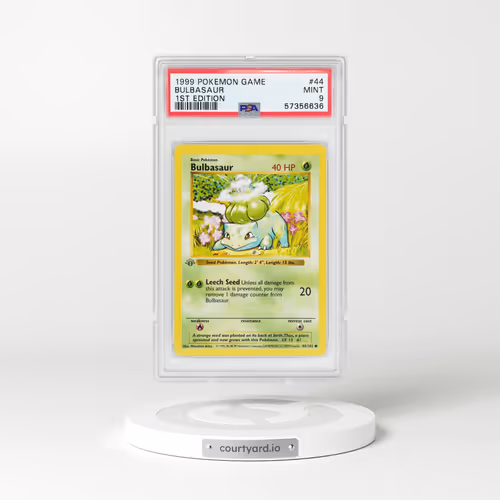 1999 Base Set #44 Bulbasaur - 1st Edition Shadowless (PSA 9 MINT)