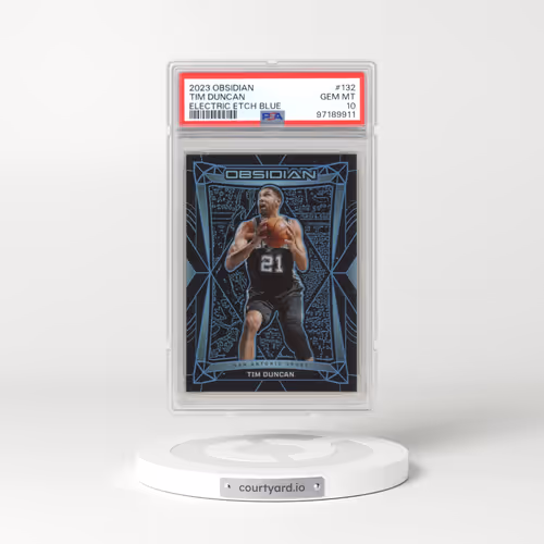 2023 Panini Obsidian #132 Tim Duncan - Electric Etch Blue (PSA 10 GEM MINT)