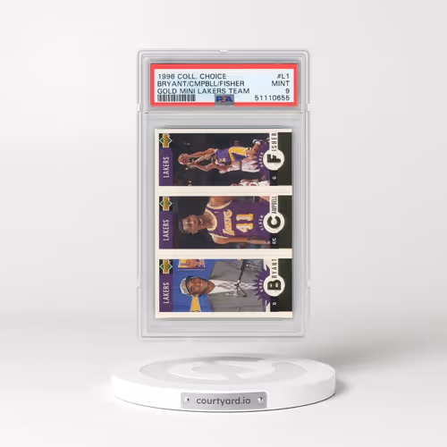1996 Collector's Choice Lakers Team Set #L1 Derek Fisher/Elden Campbell/Kobe Bryant - Gold Mini Lakers Team (PSA 9 MINT)