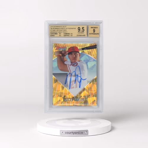 2016 Bowman's Best '96 Bowman's Best Autographs Atomic Refractors #96BBAMT Mike Trout (BGS 9.5 GEM M
