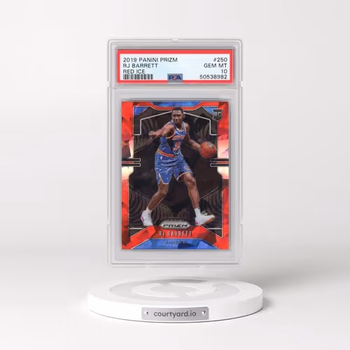 2019 Panini Prizm #250 RJ Barrett - Red Ice (PSA 10 GEM MINT)