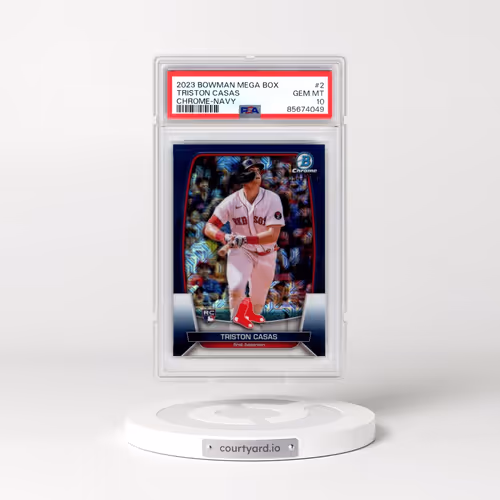 2023 Bowman Mega Box Chrome #2 Triston Casas - Navy Refractor (PSA 10 GEM MINT)