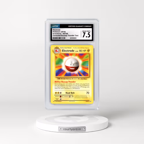 2016 Evolutions #40/108 Electrode - Corrected Buzzap Thunder Text 2 Lightning Energies in Text (CGC 7.5 NM+)