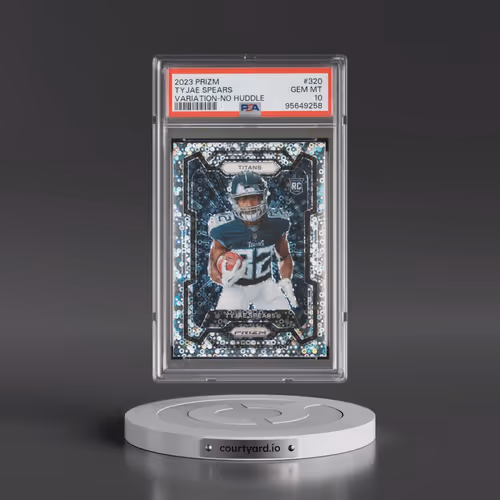 2023 Panini Prizm #320 Tyjae Spears - Variation-No Huddle (PSA 10 GEM MINT)