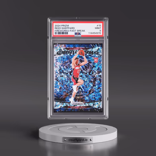 2024 Panini Prizm Fireworks #15 Reed Sheppard - Fast Break (PSA 9 MINT)