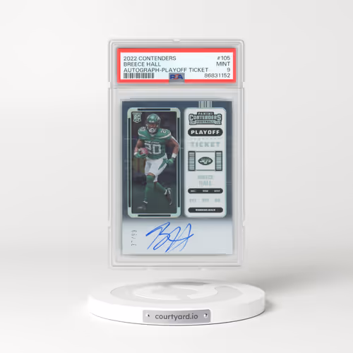 2022 Panini Contenders #105 Breece Hall - Autograph-Playoff Ticket (PSA 9 MINT)