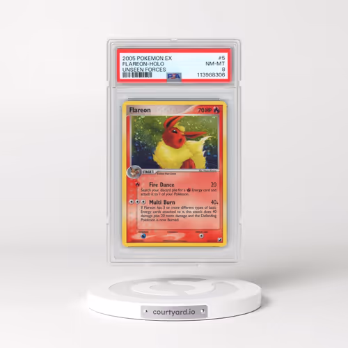 2005 Pokémon EX Unseen Forces #5 Flareon - Holo (PSA 8 NM-MT)