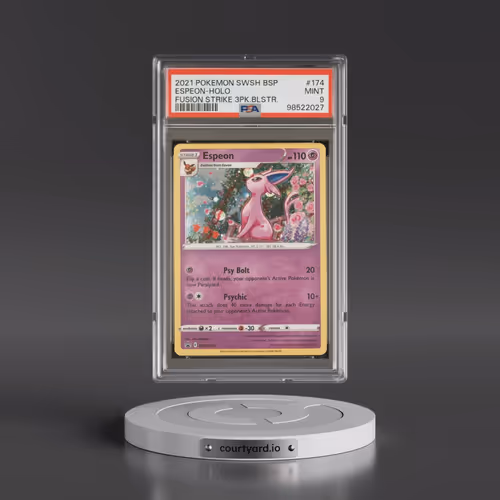 2021 Pokémon Swsh Black Star Promo #174 Espeon - Holo Fusion Strike Three Pack Blisters (PSA 9 MINT)