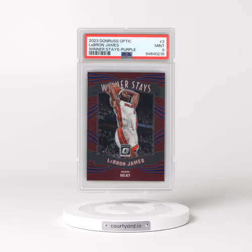 2023 Panini Donruss Optic Winner Stays #2 LeBron James - Purple (PSA 9 MINT)